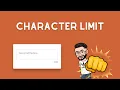 Character Limit HTML CSS JS Coding Room