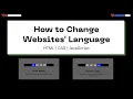 How to Change the Website s Language JavaScript Tutorial
