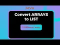 Convert ARRAY to LIST 5 Different Ways Java