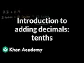 Introduction to adding decimals tenths