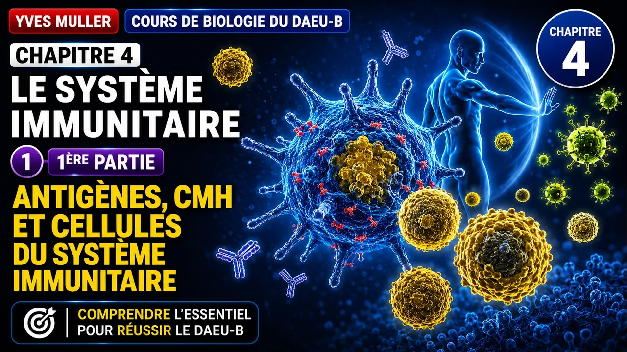 Chapitre 4 - 1ère Partie : Antigènes, CMH et cellules du système immunitaire - Cours de Biologie