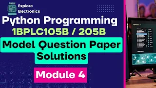 Model QP Solution PYTHON PROGRAMMING Module 4