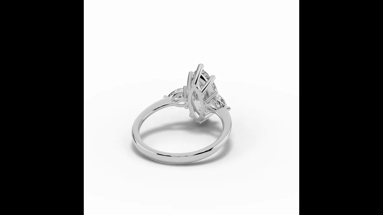 Vionne Marquise Three-Stone Engagement Ring