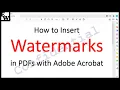 How to Insert Watermarks in PDFs with Adobe Acrobat Older Interface