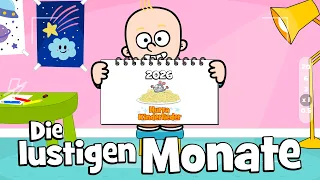 ♪ ♪ Die lustigen Monate |  Kinderlied zum Monate lernen - Hurra Kinderlieder