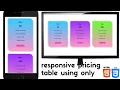 How to crate responsive pricing table using only html css