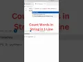 Count Words in String in 1 Line Python Trick