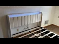 Queen Bed Frame with 4 Drawers and Storage Headboard Upholstered Platform Bed Frame Queen Size