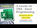 VBA Tutorial 11 InputBox Message Box MsgBox