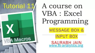 VBA Tutorial 11 InputBox Message Box MsgBox