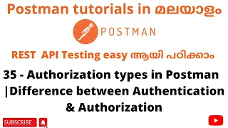 Authorization Types in Postman Authentication Authorization Postman API Testing Malayalam