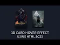 3D Card Hover Effect using HTML CSS CSS Animation