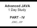 Advance JAVA 1 Day Study Part 4 - JDBC JSP