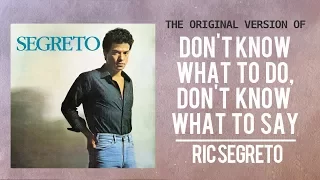Ric Segreto Don T Know What To Do ORIGINAL VERSION Official Lyric Video 