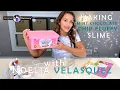 Noe shows us how to make Mint Choc Chip Fluffy Slime with mini ice cream cones