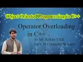 OOP Lecture NO 17 Operator Overloading in C