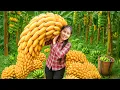 Download Lagu Harvesting 1000+ giant ripe bananas to sell at the market, cooking fish in tomato sauce for family