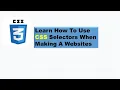 Learn CSS selector for beginners in One Minute Classes id
