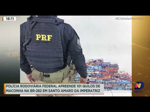 Polícia Rodoviária Federal apreende 101 quilos de maconha na BR-282 em Santo Amaro da Imperatriz