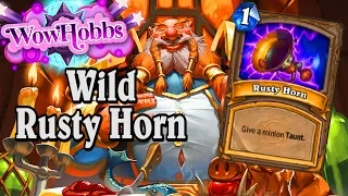 the wild rusty horn damage gameplay from stream one night in karazhan hearthstone