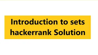 Introduction to sets hackerrank Solution python