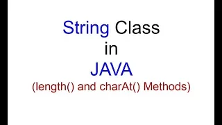 String Class with length and charAt Function in JAVA