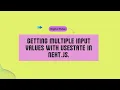 How to Get Multiple Input Values Using useState in Next js Beginner Friendly Tutorial