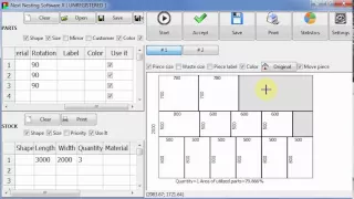 Rectangular optimization in Next Nesting Software X 2015