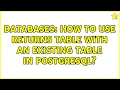 Databases How to use RETURNS TABLE with an existing table in PostgreSQL 2 Solutions