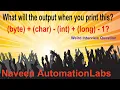 What will be the output when you print this byte char - int long