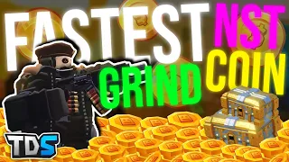 FASTEST NOOB COIN GRIND STRATEGY GET ENFORCER FAST - TDS ROBLOX