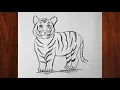 Download Lagu How to draw tiger step by step 🐯 | Easy Tiger Drawing 🐅 | Tiger Drawing most simple ever