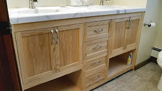 Building a Double Sink Bathroom Vanity Shaker Soft Close Doors and Soft Close Drawers Master Bath