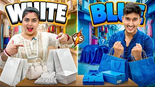 Blue vs White colour shopping challenge 🤜🏻🤛🏻