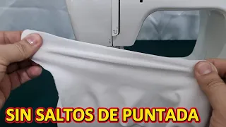 Cómo coser LYCRA y telas ELÁSTICAS | Sin Saltos de Puntada | Truco 100 % efectivo