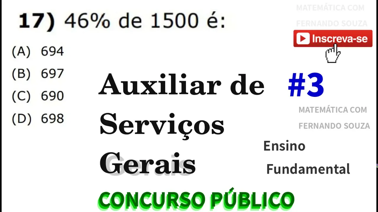 Auxiliar de Serviços Gerais - aula 3 - Nível: Fundamental