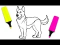 Coloring for Kids with German Shepherd Dog - Coloring Pages for Children