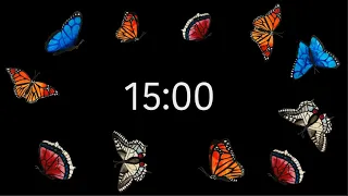 15 minute countdown timer butterflies