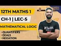 12th Maths 1 Chapter-1Mathematical Logic Lec-5 Quantifiers Deals Negation Maharashtra Board