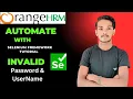 Complete OrangeHRM Login Automation Handling Invalid Username Password Errors