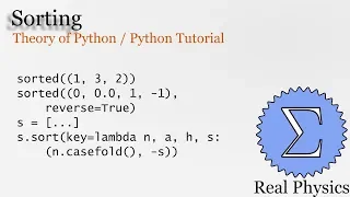 Sorting in Python Theory of Python Python Tutorial