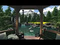 Waterside Gazebo | Day & Sunset Ambience | Wind Chimes, Birds, Waterfall & Forest Nature Sounds