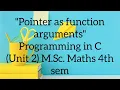 Pointer as function arguments in C