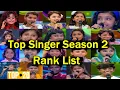 Flowers Top Singer Season 2 Rank List - Top Singer Season 2 Top 20 Contestants