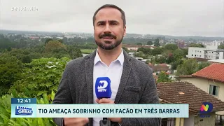 Homem é preso após ameaçar sobrinho com facão em Três Barras
