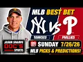 Yankees at Phillies 26 MLB Best Bet - MLB Pick Predictions Jason Sharpe Doc Sports