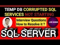 SQL Instance not starting because of tempdb corruption Temp Database corrupted tempdb