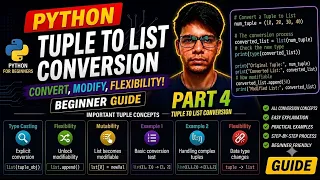 How to Convert Tuple to List in Python Python Tutorial for Beginners