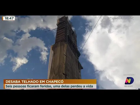Desaba telhado em Chapecó e seis pessoas ficaram feridas, uma delas perdeu a vida