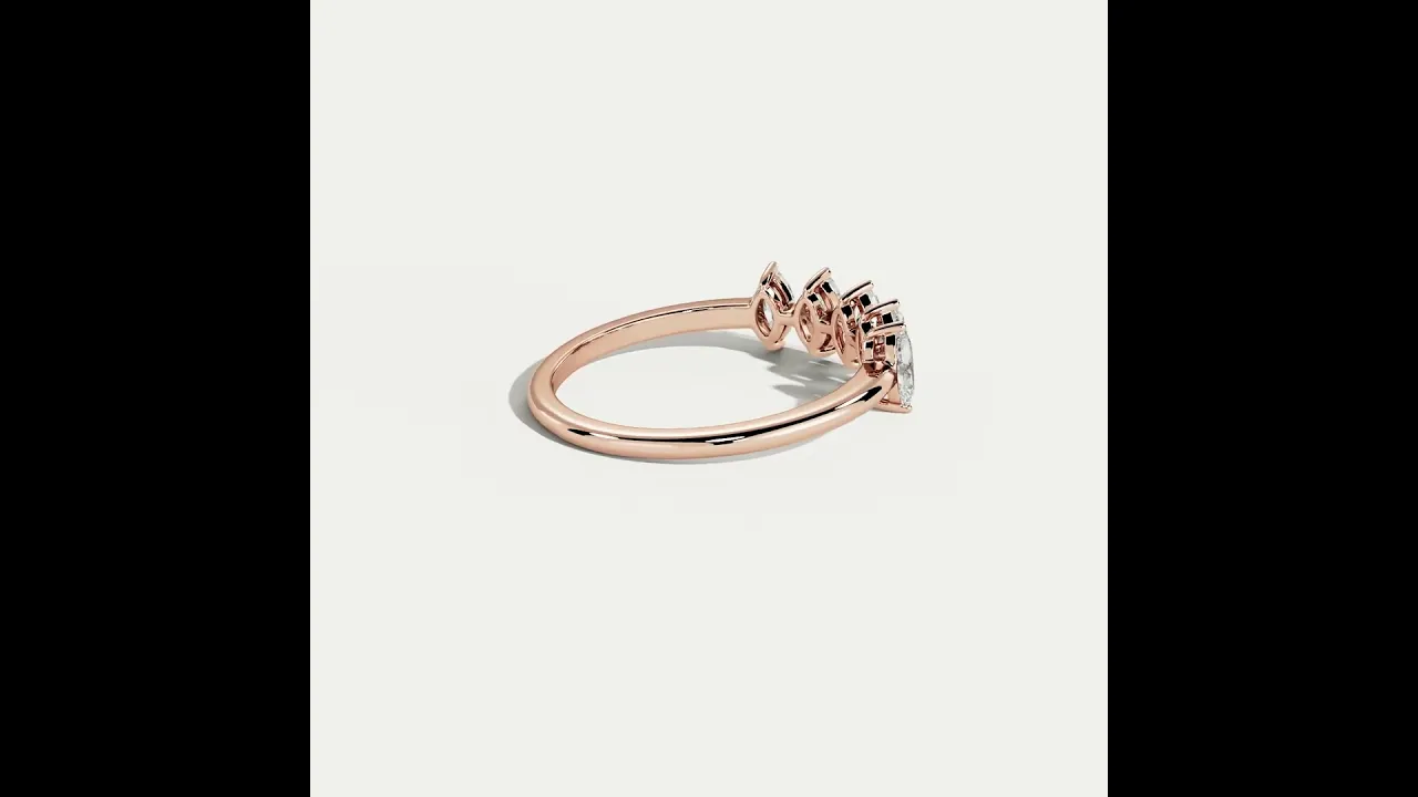 Floating Marquise Cut Lab-Grown Diamond Five-Stone Anniversary Ring